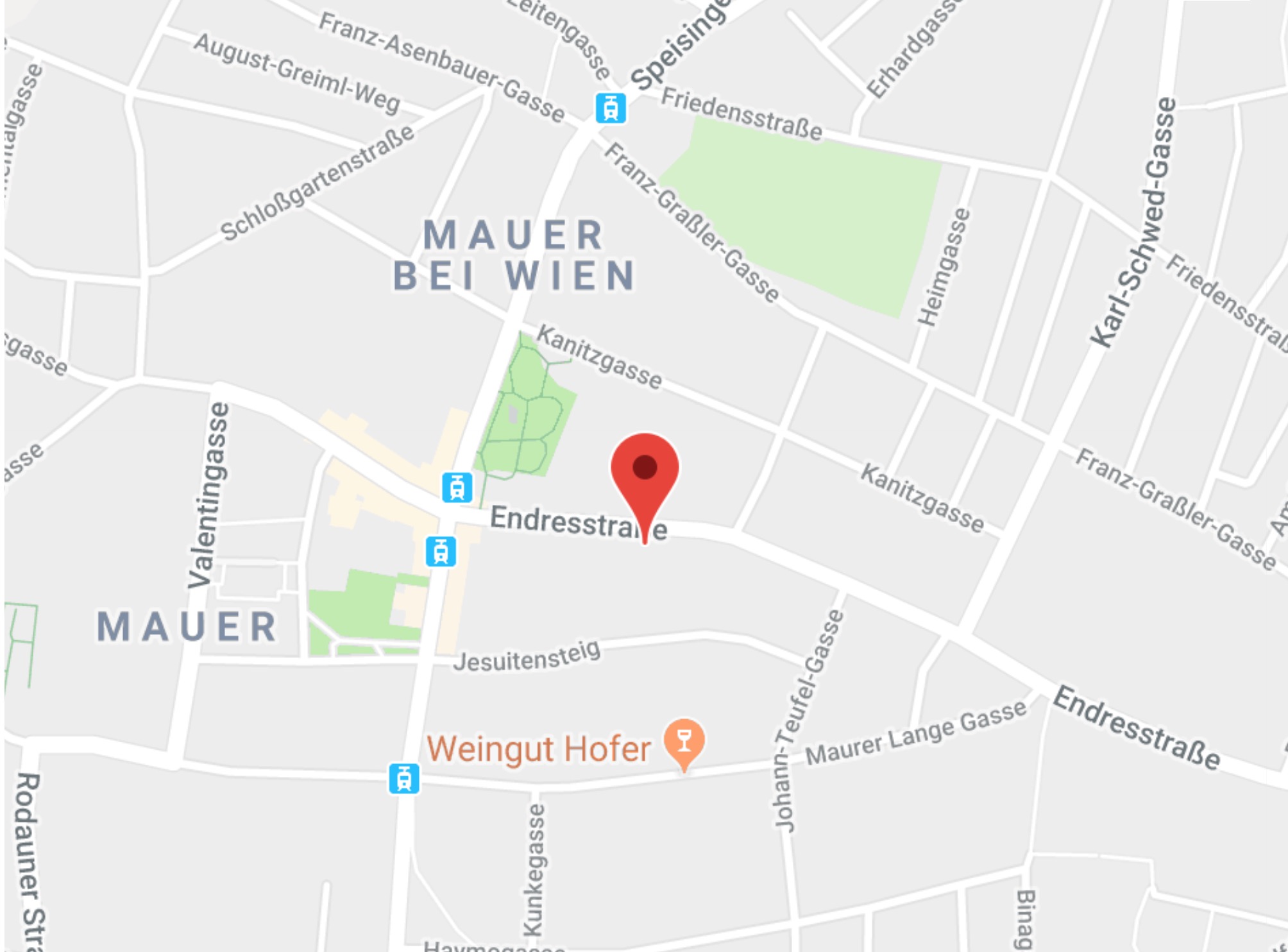 Lageplan Villa Sana, Endresstraße 99, 1230 Wien